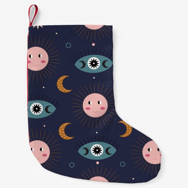 Baby boho, hippie chic pattern. small christmas stocking (Front)