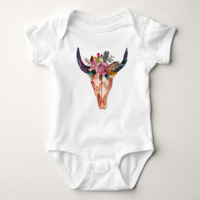 Baby Boho Longhorn Bodysuit (Front)