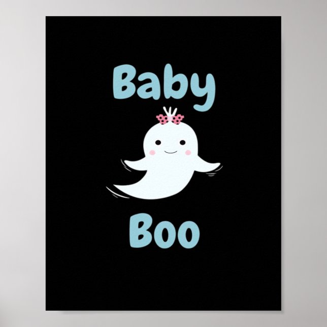 Baby Boo Cute Halloween Kids Or Couples Gift Poster (Front)