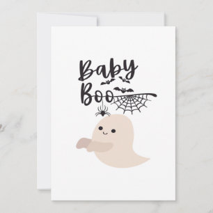 Baby Boo Cute Halloween Print Vintage Style Holiday Card
