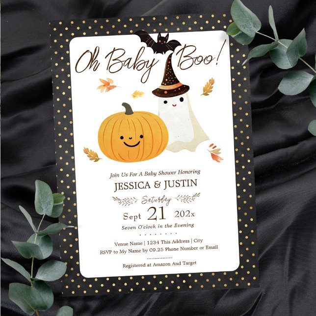 Baby Boo Fall Halloween Baby Shower Invitation (Creator Uploaded)