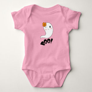 Baby Boo Girly Pink Cute Ghost Halloween Bodysuit