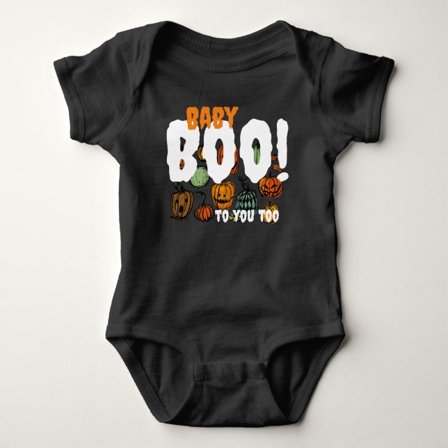 Baby Boo! Halloween black spooky Bodysuit (Front)