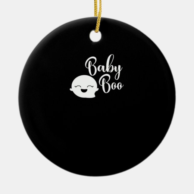 Baby Boo Halloween  Ceramic Ornament (Front)
