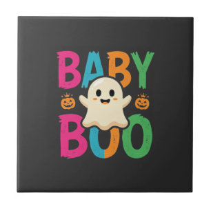 Baby Boo Halloween Ghost Design_1 Ceramic Tile