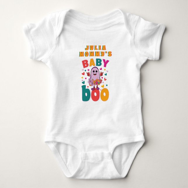 Baby Boo October Newborn Pastel Ghost Hallowen Bodysuit (Front)