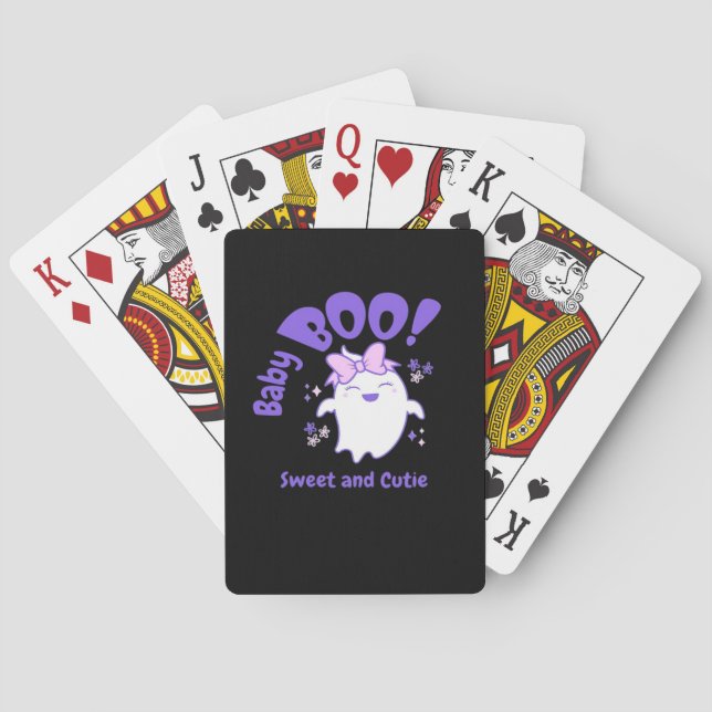 Baby Boo! Sweet And Toddler Halloween Design Playing Cards (Back)