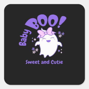Baby Boo! Sweet And Toddler Halloween Design Square Sticker