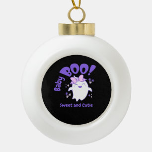 Baby Boo Sweet Toddler Halloween Design Ceramic Ball Christmas Ornament