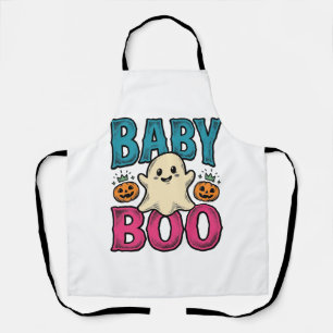 Baby Boo Vintage Halloween Ghost Shirt Design_1 Apron