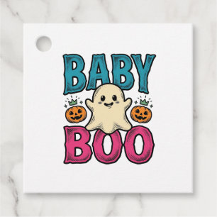 Baby Boo Vintage Halloween Ghost Shirt Design_1 Favour Tags