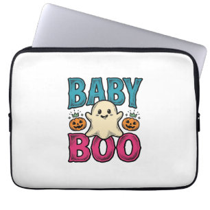 Baby Boo Vintage Halloween Ghost Shirt Design_1 Laptop Sleeve
