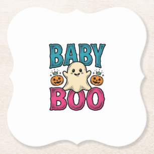 Baby Boo Vintage Halloween Ghost Shirt Design_1 Paper Coaster