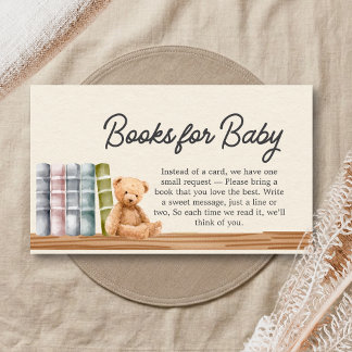 Baby Books & Brunch Neutral Shower Books for Baby Enclosure Card