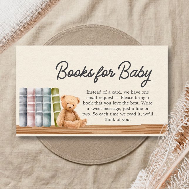 Baby Books & Brunch Neutral Shower Books for Baby Enclosure Card (Books and Brunch Baby Shower Books for Baby)