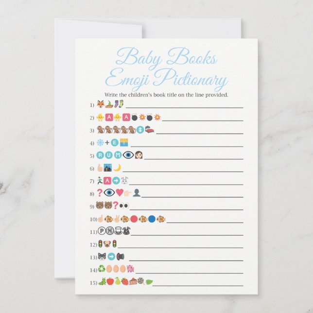 Baby Books Emoji Pictionary Game Blue (Front)