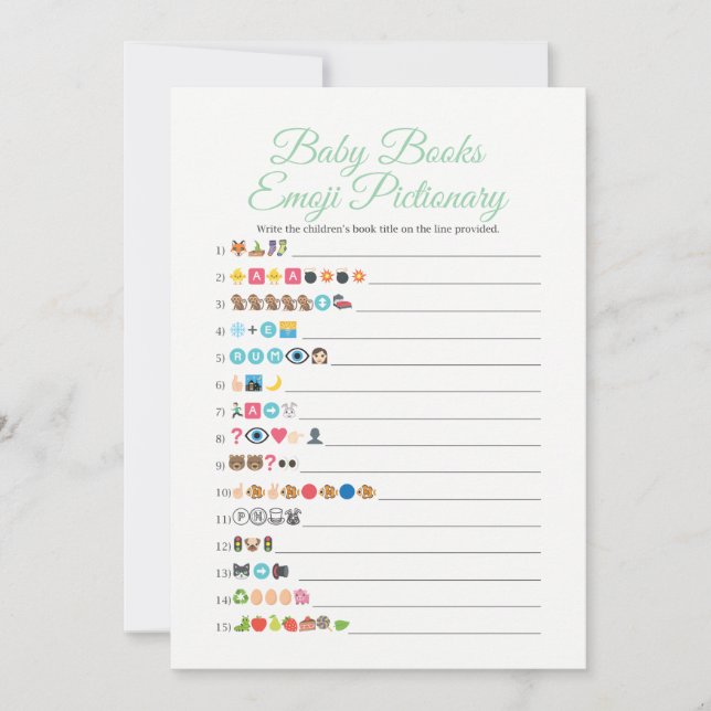 Baby Books Emoji Pictionary Game Mint (Front)