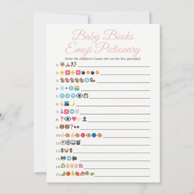 Baby Books Emoji Pictionary Game Pink (Front)