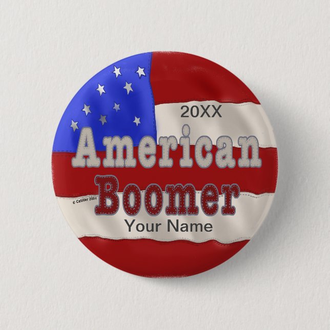 Baby Boomer custom name  6 Cm Round Badge (Front)