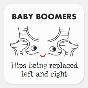 Baby Boomer Hips Square Sticker