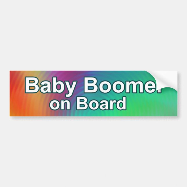 Baby Boomer on Board Car Bumper Sticker (Front)