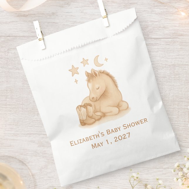 Baby Boots and Foal Western Baby Shower Favour Bag (Sweet western baby shower guest favor bag)