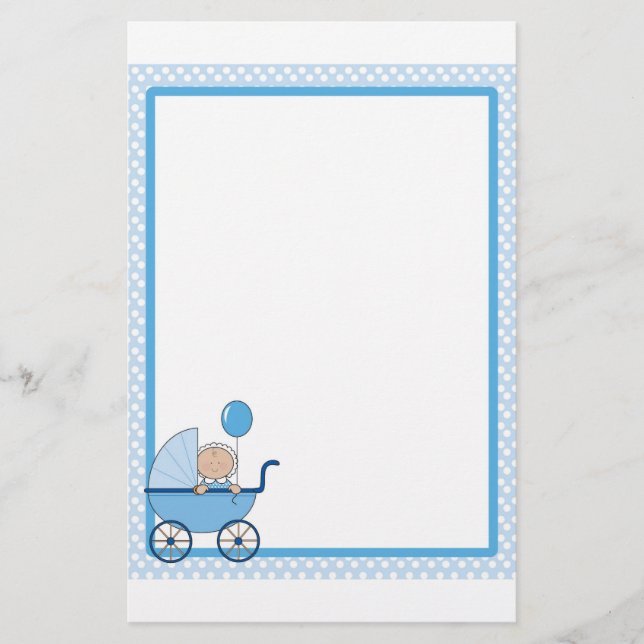 Baby Border Boy Stationery (Front)