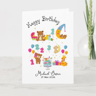Baby born birthday greeting card boy girl