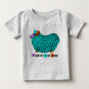 Baby Born in Ram Goat Year Turquoise Bodysuit