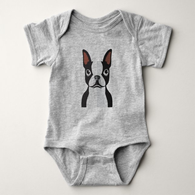 Baby Boston Terrier Jersey Bodysuit (Front)