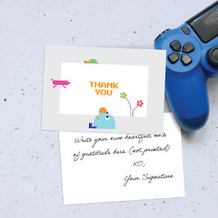 Baby Bots Grey Border Thank You Card