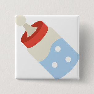 baby bottle 15 cm square badge