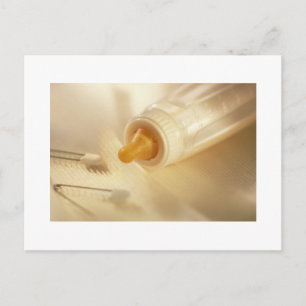 Baby Bottle Baby Safety Pins Babies Items Postcard