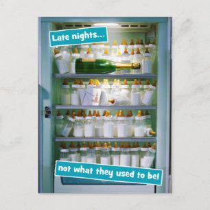 Baby Bottle Champagne Fridge Postcard