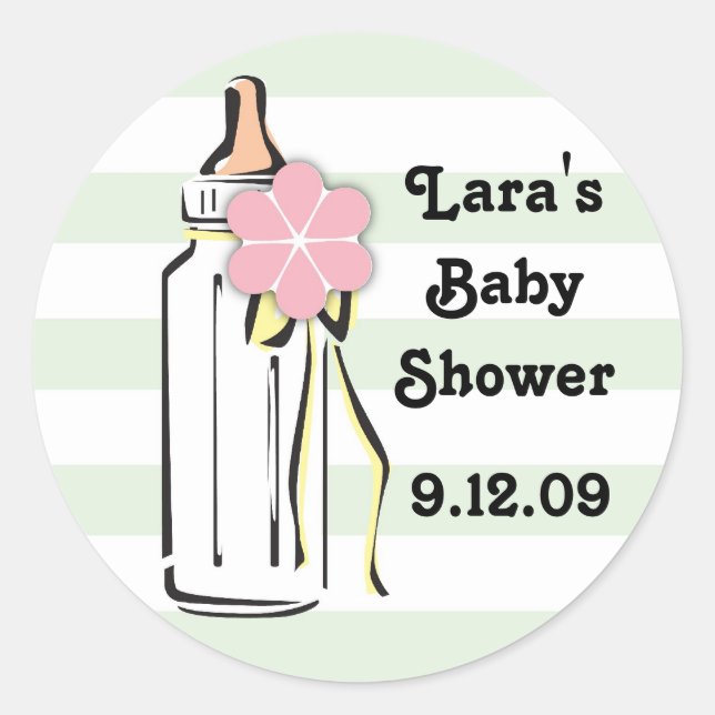 Baby Bottle- Girl Gift Label (Front)