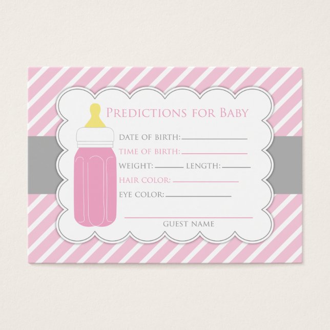 Baby Bottle Predictions Card (Front)