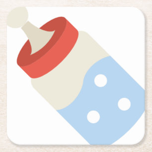 baby bottle square paper coaster