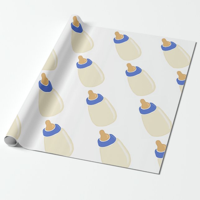 Baby Bottle Wrapping Paper (Unrolled)