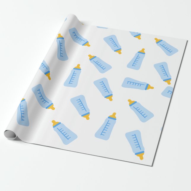 Baby Bottle Wrapping Paper (Unrolled)