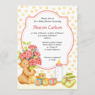 Baby Bouquet Shower Invitation Square