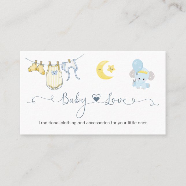Baby Boutique Clothes Line Business Card (Front)