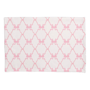 Baby Bow Trellis Pink Bella Ribbon Pillowcase