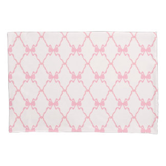 Baby Bow Trellis Pink Bella Ribbon Pillowcase