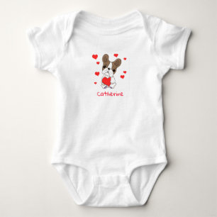 Baby Boxer With Red Hearts Bodysuit