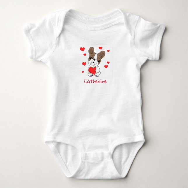 Baby Boxer With Red Hearts Bodysuit (Front)