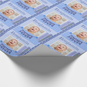 Baby Boy 1st Birthday Blue Scrapbooking Wrapping Paper