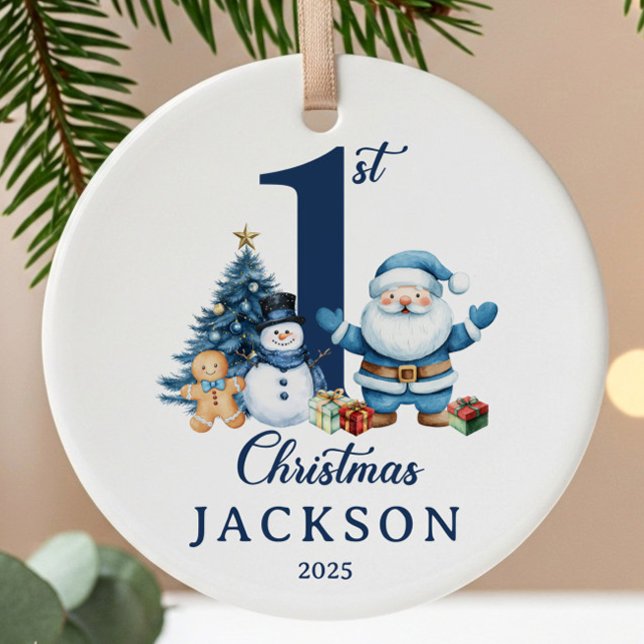 Baby Boy 1st Christmas Ceramic Ornament (Creator Uploaded)
