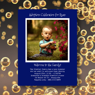 Baby Boy Adoption Party Photo Invitation Template