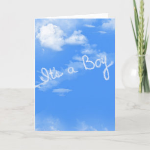 Baby Boy Aeroplane Contrail Card