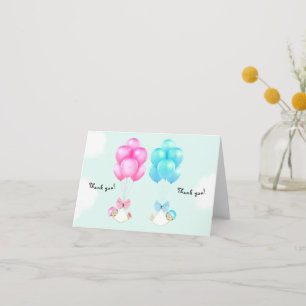 Baby Boy and Girl Twins Thank You Card
